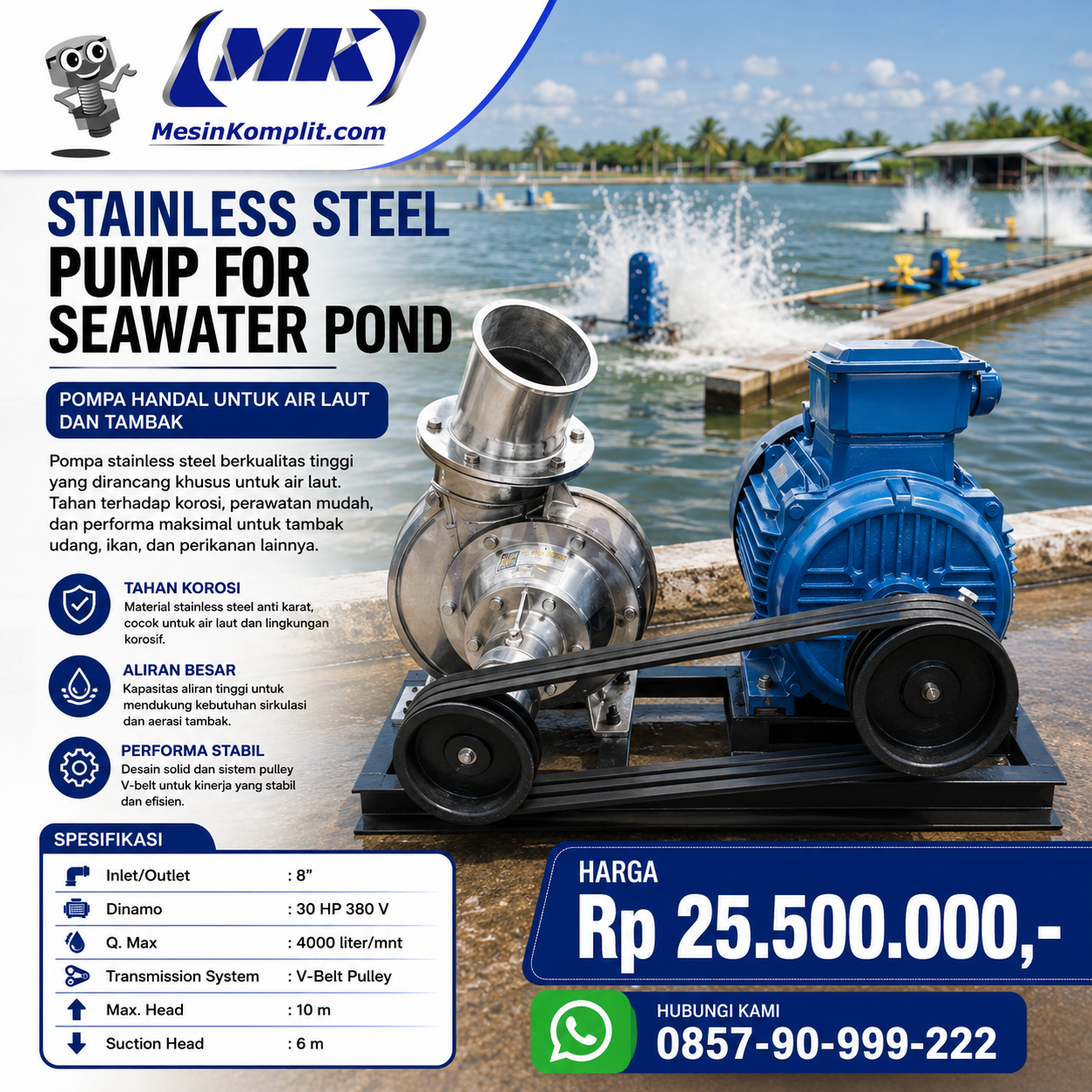 Pompa Tambak Stainless Li...